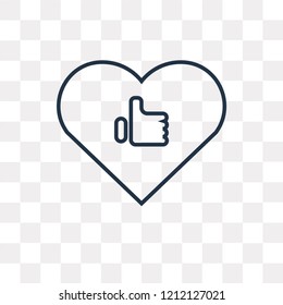 Like vector outline icon isolated on transparent background, high quality linear Like transparency concept can be used web and mobile