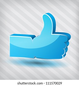 "Like" vector symbol on a stripped background