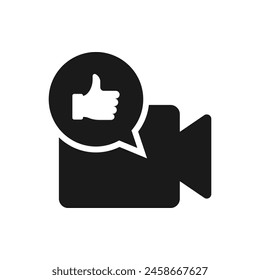 Like video button icon flat style isolated on white background. Vector illustration