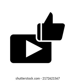 wie Videosymbol oder Logo, einzelne Zeichen Symbol, Vektorgrafik - hochwertige Vektorsymbole mit schwarzem Stil
