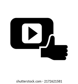 como icono de vídeo o logotipo símbolo de signo aislado ilustración vectorial - iconos vectoriales de estilo negro de alta calidad
