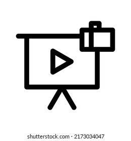 como icono de vídeo o logotipo símbolo de signo aislado ilustración vectorial - iconos vectoriales de estilo negro de alta calidad
