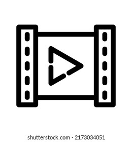 como icono de vídeo o logotipo símbolo de signo aislado ilustración vectorial - iconos vectoriales de estilo negro de alta calidad
