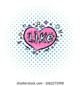  LIKE vintage speech bubble on retro halftone background