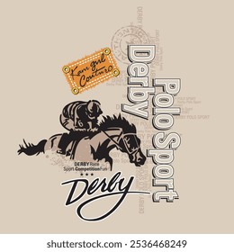 I like watching sports horse racing ,typography vector illustration