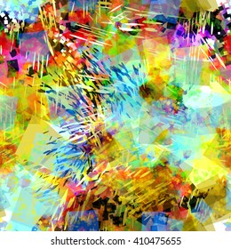 Like watercolor. Colorful spots, randomly mixed. Daub. Seamless abstract background.