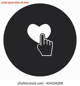 Like web icon. Gray circle button with white illustration.