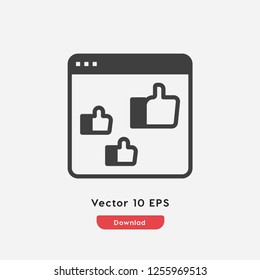 like web icon vector