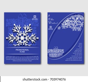 I like the winter greeting card with snowflakes and gift box. Can be used as Christmas party invitations or background. Vector illustration