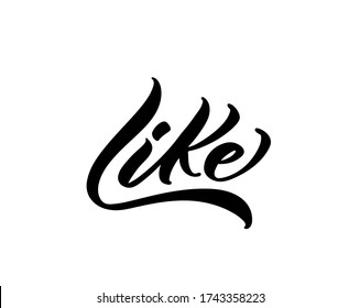 Like Word Hand Lettering Design Print Stock Vector (Royalty Free ...