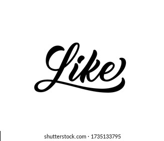 Like Word Handwritten Inscription Vector Hand Stock Vector (Royalty ...