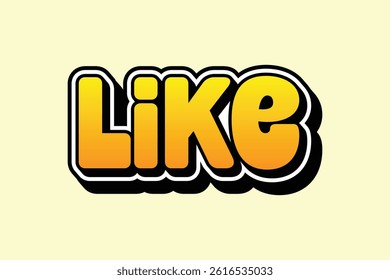 'like' word text effect design