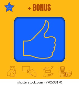  like yelllow  line vector icon on a flat design style, suitable for web site, logo, app, UI
