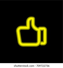 Like yellow glowing neon ui ux icon. Glowing sign logo vector