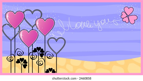 I like you! Vector figure for your use. Elegant design with unique idea. Hearts around of heart :) It is love :)