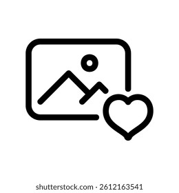 Liked Photo Interface Element Line Art Representation User Action