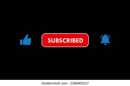 Liked Subscribed Clicked Blue Notification Bell Button Video Channel Web Element Icons Interface