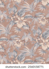 It likely consists of various flower motifs, making it suitable for clothing or fabric purposes. This pattern could also be utilized for wrapping paper, emphasizing its decorative appeal.