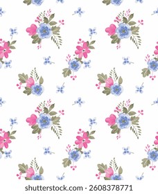  It is likely intended for use as wrapping paper or fabric, emphasizing the motif of flowers. The overall aesthetic combines elegance and charm through its repetitive floral elements.