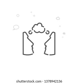 Like-minded People Vector Line Icon. Dialogue, Chat Symbol, Pictogram, Sign. Light Abstract Geometric Background. Editable Stroke. Adjust Line Weight. Design with Pixel Perfection.