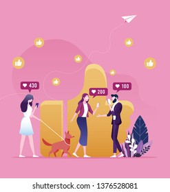 Likes addiction concept vector