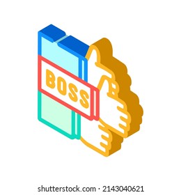 likes for boss isometric icon vector. likes for boss sign. isolated symbol illustration