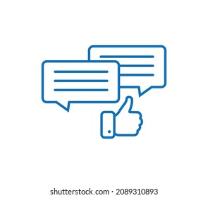 Le gusta el símbolo de línea de iconos de comentarios. Elemento de retroalimentación aislado de calidad superior con un estilo moderno.