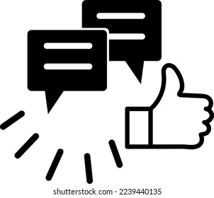 Likes with comment icon line symbol illustration on white background..eps