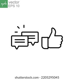 Likes With Comment Icon Solid Symbol. Approve Symbol In Dialog Forum Community. Social Media Equipment Sign For Give Positive Feedback And Like. Vector Illustration. Design On White Background. EPS10