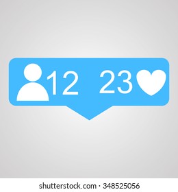 Likes, counter notification icon