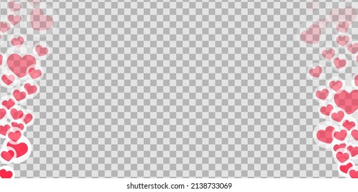 Likes flying up for stories and live streams. Border with like icons for social media ui. Vector illlustration isolated in transparent background