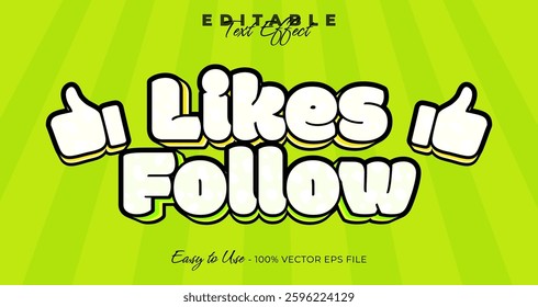 likes follow editable text style, comic text effect