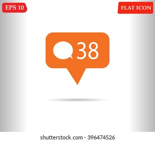 Likes, follower, comment icons set.Notification Icon on white background.Vector illustration
