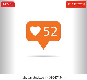 Likes, follower, comment icons set.Notification Icon on white background.Vector illustration