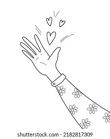 Le gusta dar un vector de concepto en estilo doodle. Den los corazones como amor, impresión, amistad. A los seguidores les gusta el contenido de las redes sociales. Gracias, firma. Dale, comparte amor. Icono de voluntarios.