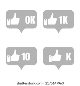 likes icon, concept of 10 thousand likes, vector illustration