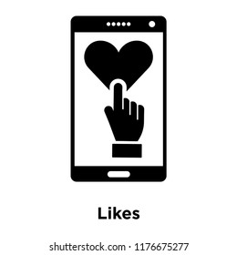 Likes icon vector isolated on white background, logo concept of Likes sign on transparent background, filled black symbol