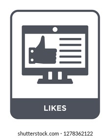 likes icon vector on white background, likes trendy filled icons from Blogger and influencer collection, likes vector illustration