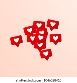 Likes Icons. Notifications with Likes. Social Media Marketing. Rating Scale Elements of Design for Web, Advertisement, Promotion, Marketing, Internet, App, SMM, CEO 