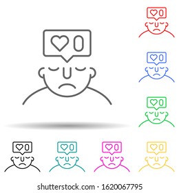 likes on mind multi color style icon. Simple thin line, outline vector of what is in your mind icons for ui and ux, website or mobile application