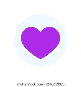 Likes in shape of heart. Violet like icon or emoticon. Vector illlustration isolated in white background