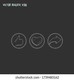 Likes with shares icon line element. Vector illustration of likes with shares icon line isolated on clean background for your web mobile app logo design.