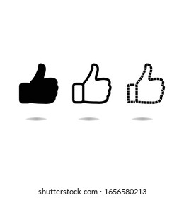 Likes thumb shape symbol vector