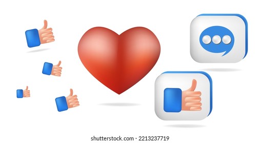 le gustan los iconos vectoriales 3d para las redes sociales