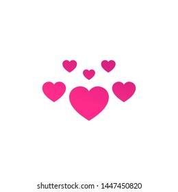 Likes vector icon with hearts