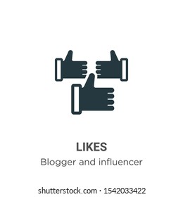 Likes vector icon on white background. Flat vector likes icon symbol sign from modern blogger and influencer collection for mobile concept and web apps design.