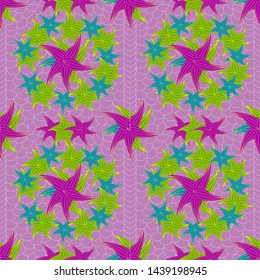 Lilac Abstract Flowers Repeated Pattern 