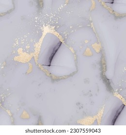 Lilac Alcohol Ink Background. Blue Floor Seamless Texture. Gold Alcohol Ink Repeat. Luxury Seamless Painting. Blue Gradient Background. Marble Water Color. Fluid Marble Watercolor. Gold Ink Tile.
