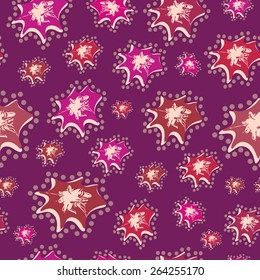 Lilac background with colored stars, vector, card, wrapping paper