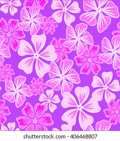 Lilac background with pink flowers